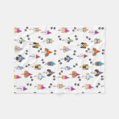 Leuk verjaardagsfeestje Honden patroon Fleece Deken (Voorkant (Horizontaal))