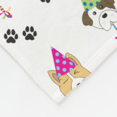 Leuk verjaardagsfeestje Honden patroon Fleece Deken (Hoek)