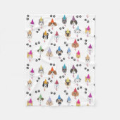 Leuk verjaardagsfeestje Honden patroon Fleece Deken (Voorkant)