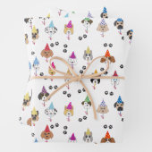 Leuk verjaardagsfeestje Honden patroon Inpakpapier Vel (In situ)