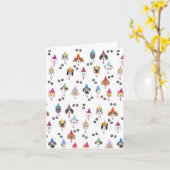 Leuk verjaardagsfeestje Honden patroon Kaart (Gele Bloem)