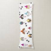 Leuk verjaardagsfeestje Honden patroon Lichaamskussen (Voorkant Verticaal)