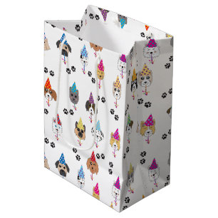 Leuk verjaardagsfeestje Honden patroon Medium Cadeauzakje