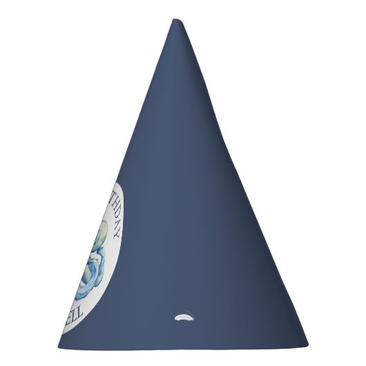 Leuk Verjaardagsfeestje Pet Blauw Nautisch Custom Feesthoedjes (Rechts)