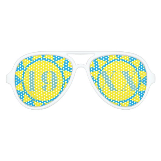 Leuk verjaardagsfeestje  retro zonnebril blauw (Voorkant)