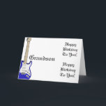 Leuk, verjaardagsgroet voor kleinzoon, blauwe gita kaart<br><div class="desc">Een blauwe gitaar op wit klaar om elke rocker kleinzoon een gelukkige verjaardag rockin 'wensen. Mijn grappige gedachten groeten.</div>