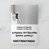 Leuk, verjaardagsgroet voor neefje, witte gitaar. kaart (Binnen)