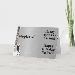 Leuk, verjaardagsgroet voor neefje, witte gitaar. kaart