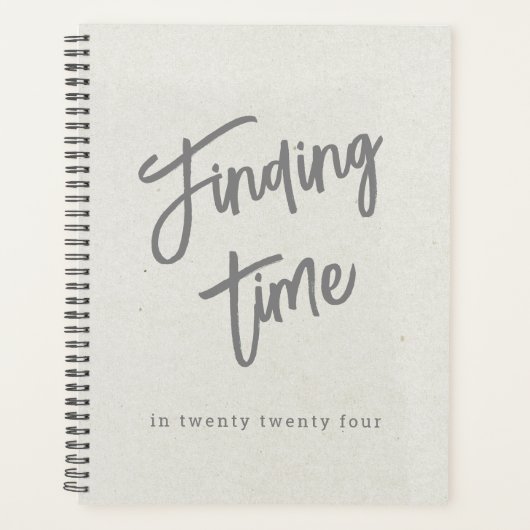 Leuk Vet Grijs Script Typografie Wit Gepersonalise Planner (Voorkant)