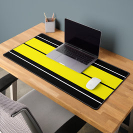 Leuk Vet Helder Geel Zwart Wit Racing Stripes Bureaumat