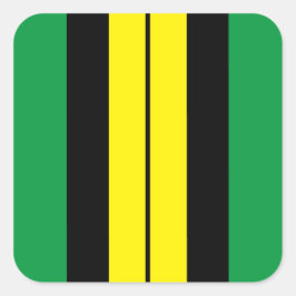 Leuk Vet Levendig Geel Zwart Groen Racing Stripes Vierkante Sticker