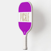 Leuk Vet Magenta Roze Wit PICKLE Stripes Tekst Pickleball Paddle (Links)
