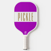 Leuk Vet Magenta Roze Wit PICKLE Stripes Tekst Pickleball Paddle (Achterkant)