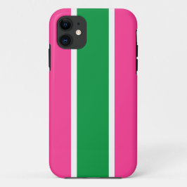 Leuk Vet Tropisch Groen Roze Wit Racing Stripes Case-Mate iPhone Case