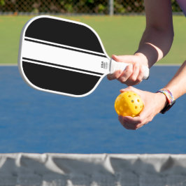 Leuk Vet Zwart Slank Wit Verticaal Racing Stripes Pickleball Paddle