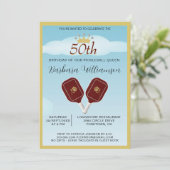 Leuk Vijftig Pickleball Lady 50ste Verjaardagsfees Kaart (Staand voorkant)