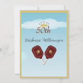 Leuk Vijftig Pickleball Lady 50ste Verjaardagsfees Kaart (Achterkant)