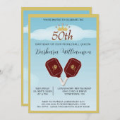 Leuk Vijftig Pickleball Lady 50ste Verjaardagsfees Kaart (Voorkant / Achterkant)