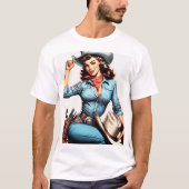 Leuk Vintage Country Meisje T-shirt (Voorkant)