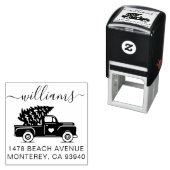 Leuk Vintage Kerst Vrachtwagen Retouradres Zelfinktende Stempel (In situ)