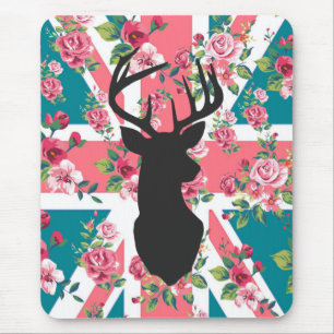 Leuk vintage rozen de Britse Union Jack Muismat