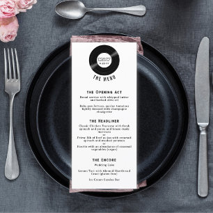 Leuk Vinyl Record Monogram Elegant Zwart & Wit Menu