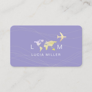 Leuk Visitekaartje voor een reisagent bleek-paarse