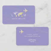Leuk Visitekaartje voor een reisagent bleek-paarse (Voorkant / Achterkant)