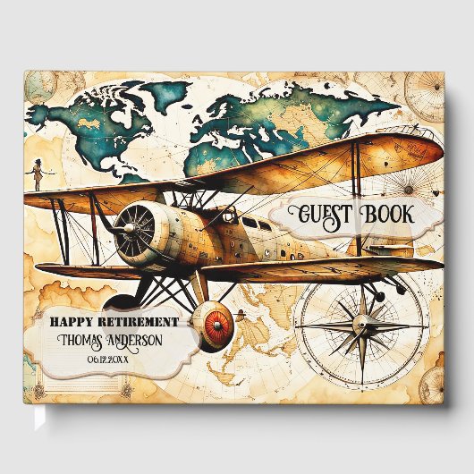 Leuk  Vliegtuig Reispensioen Gastenboek (Voorkant)