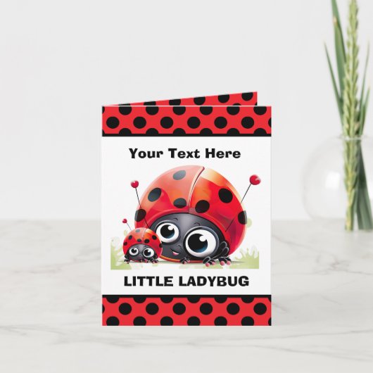 Leuk Voeg je doel tekst Little Ladybug Kaart (Voorkant)