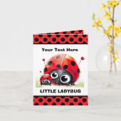 Leuk Voeg je doel tekst Little Ladybug Kaart (Gele Bloem)