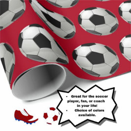 Leuk Voetbal Patroon op Rood Cadeaupapier