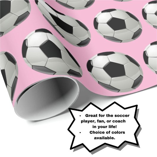 Leuk Voetbal Patroon op Roze Inpakpapier