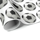 Leuk Voetbal Patroon op White Wrapping Paper Cadeaupapier (Rol Hoek)