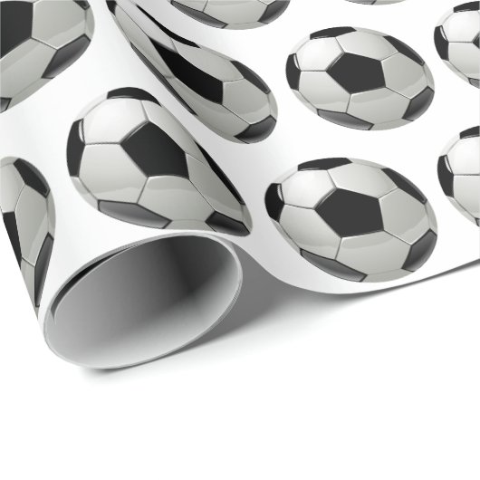 Leuk Voetbal Patroon op White Wrapping Paper Cadeaupapier (Rol Hoek)