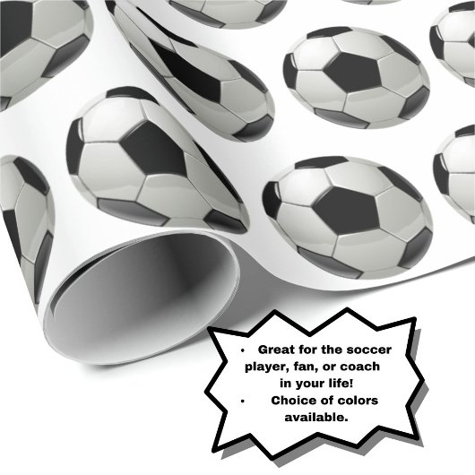 Leuk Voetbal Patroon op White Wrapping Paper Cadeaupapier