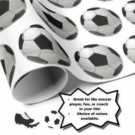 Leuk Voetbal Patroon op White Wrapping Paper Cadeaupapier