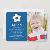 Leuk Voetbal Thema Foto Verjaardagsfeest Kaart (Voorkant)