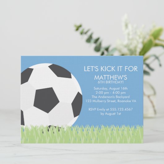 Leuk Voetbal Thema Verjaardagsfeest Kaart (Staand voorkant)