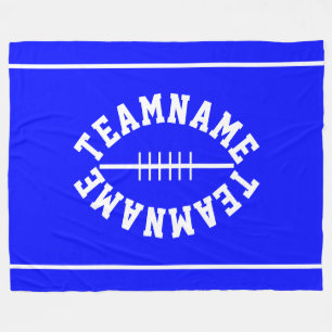 Leuk Voetbal UW TEAM Tekst Strepen Op Koningsblauw Fleece Deken