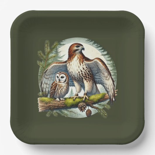 Leuk vogelobservatie feestje papieren bordje (Voorkant)