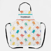 Leuk vogelpatroon schort (Voorkant)