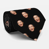 Leuk vol gezicht close-up selfie fotopatroon stropdas (Opgerold)