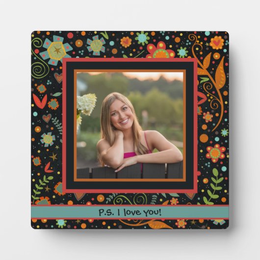 Leuk Volk Bloemen Schattige Foto Gepersonaliseerd  Fotoplaat (Voorkant)