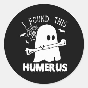 Leuk vond ik deze humerus boo spook Halloween cost Ronde Sticker