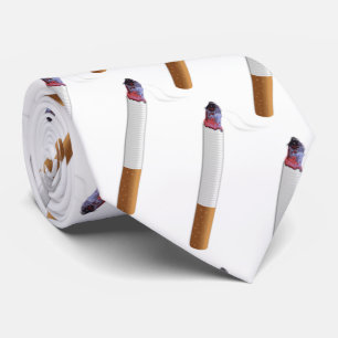 Leuk voor kettingroker! Sigaret met witte ruggen Stropdas