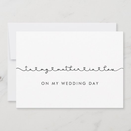 Leuk Voor mijn schoonmoeder op mijn trouwdagkaart Kaart (Voorkant)