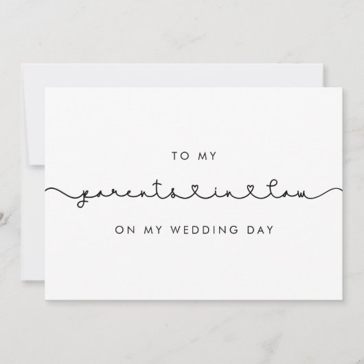 Leuk Voor mijn schoonouders op mijn trouwdagkaart Kaart (Voorkant)