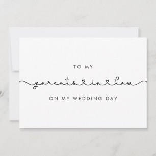 Leuk Voor mijn schoonouders op mijn trouwdagkaart Kaart