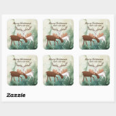 Leuk Vrolijk Christmoose Gelukkig Nieuw Hert Vierkante Sticker (Vel)